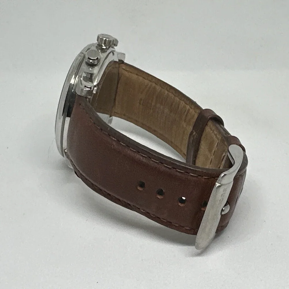 Michael Kors MK8429 Men Brown Leather Strap Analog Blue Dial Quartz Watch HME553